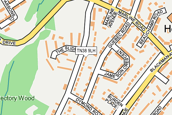 TN38 9LH map - OS OpenMap – Local (Ordnance Survey)