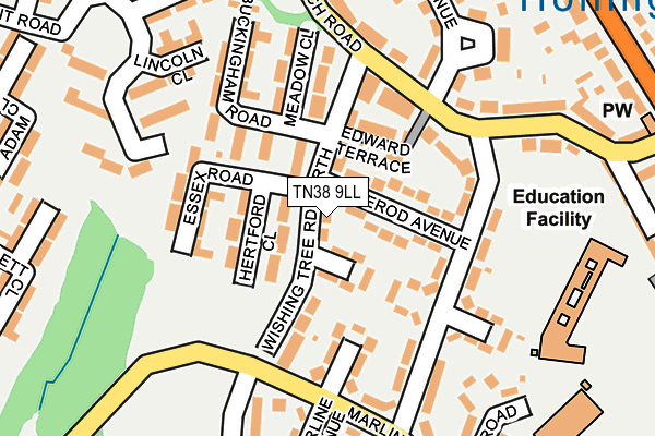 TN38 9LL map - OS OpenMap – Local (Ordnance Survey)