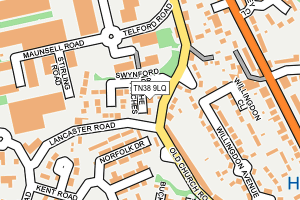 TN38 9LQ map - OS OpenMap – Local (Ordnance Survey)