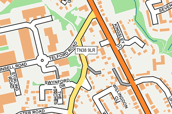 TN38 9LR map - OS OpenMap – Local (Ordnance Survey)
