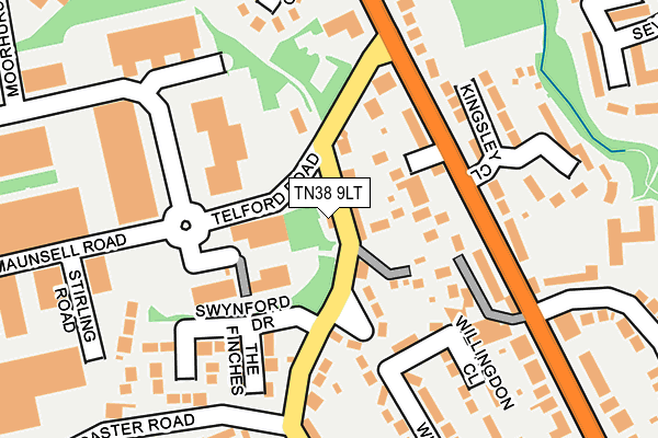 TN38 9LT map - OS OpenMap – Local (Ordnance Survey)