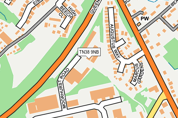TN38 9NB map - OS OpenMap – Local (Ordnance Survey)