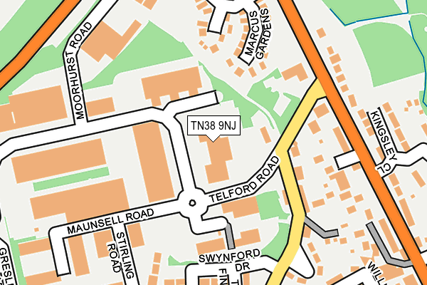 TN38 9NJ map - OS OpenMap – Local (Ordnance Survey)