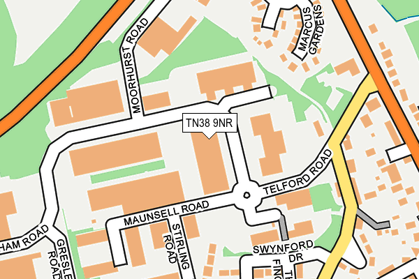 TN38 9NR map - OS OpenMap – Local (Ordnance Survey)
