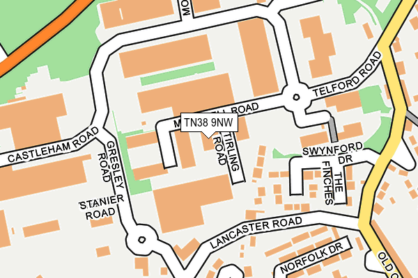 TN38 9NW map - OS OpenMap – Local (Ordnance Survey)