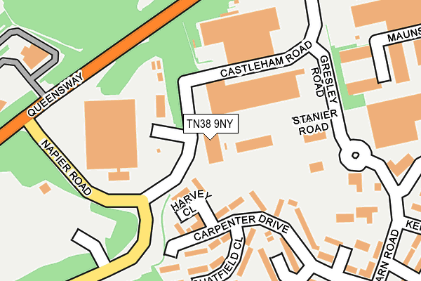 TN38 9NY map - OS OpenMap – Local (Ordnance Survey)