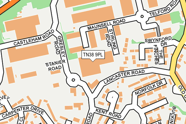 TN38 9PL map - OS OpenMap – Local (Ordnance Survey)