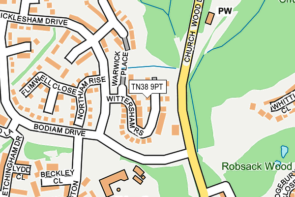 TN38 9PT map - OS OpenMap – Local (Ordnance Survey)