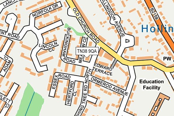 TN38 9QA map - OS OpenMap – Local (Ordnance Survey)
