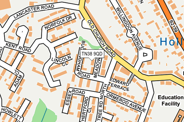 TN38 9QD map - OS OpenMap – Local (Ordnance Survey)