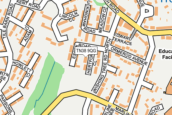 TN38 9QG map - OS OpenMap – Local (Ordnance Survey)