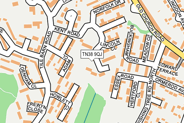 TN38 9QJ map - OS OpenMap – Local (Ordnance Survey)