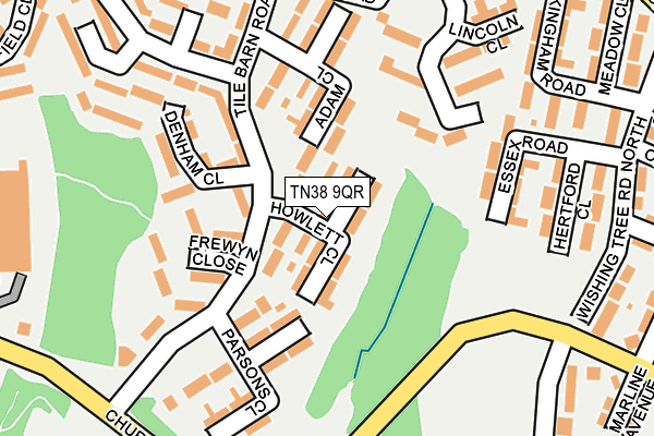 TN38 9QR map - OS OpenMap – Local (Ordnance Survey)