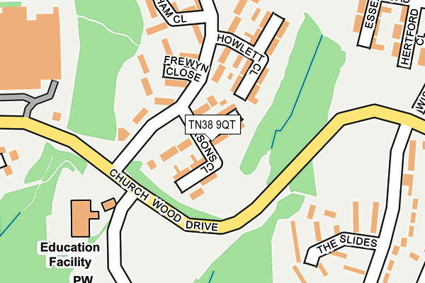 TN38 9QT map - OS OpenMap – Local (Ordnance Survey)