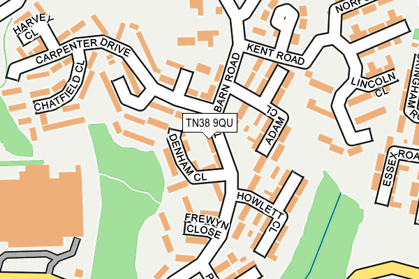 TN38 9QU map - OS OpenMap – Local (Ordnance Survey)