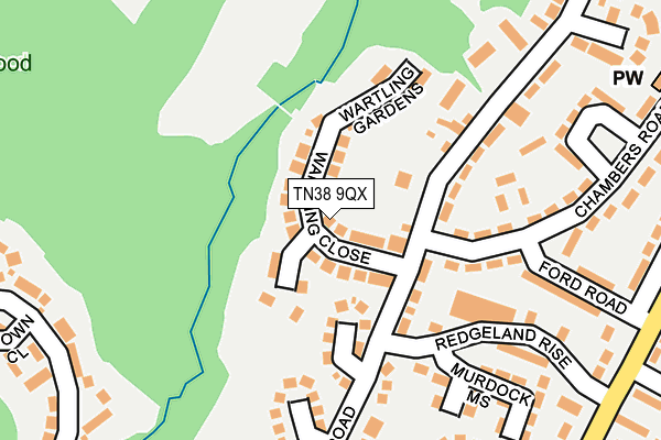 TN38 9QX map - OS OpenMap – Local (Ordnance Survey)