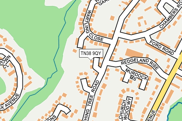 TN38 9QY map - OS OpenMap – Local (Ordnance Survey)