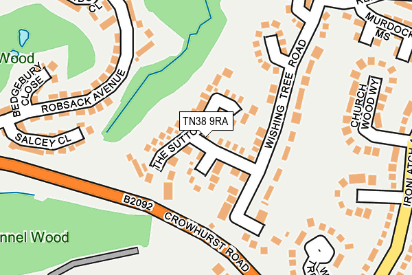 TN38 9RA map - OS OpenMap – Local (Ordnance Survey)