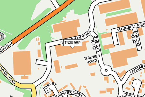 TN38 9RP map - OS OpenMap – Local (Ordnance Survey)