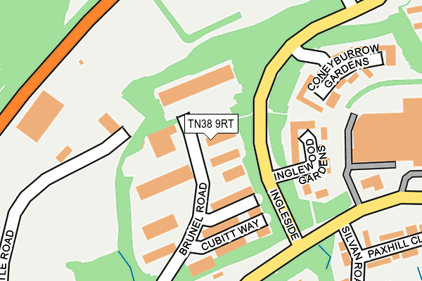 TN38 9RT map - OS OpenMap – Local (Ordnance Survey)