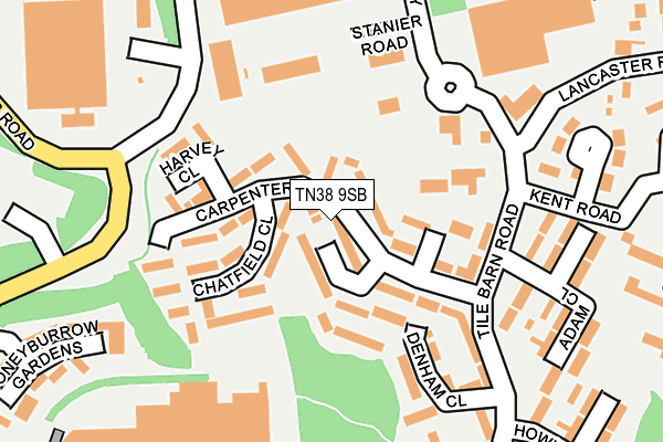 TN38 9SB map - OS OpenMap – Local (Ordnance Survey)