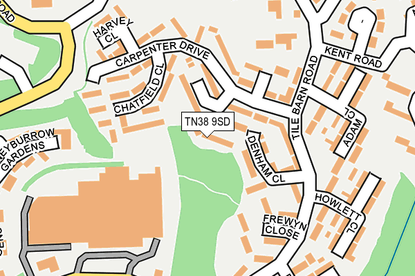 TN38 9SD map - OS OpenMap – Local (Ordnance Survey)