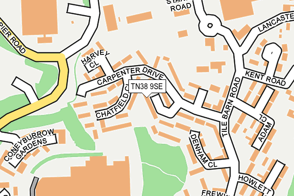 TN38 9SE map - OS OpenMap – Local (Ordnance Survey)