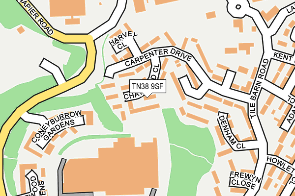 TN38 9SF map - OS OpenMap – Local (Ordnance Survey)