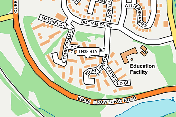 TN38 9TA map - OS OpenMap – Local (Ordnance Survey)