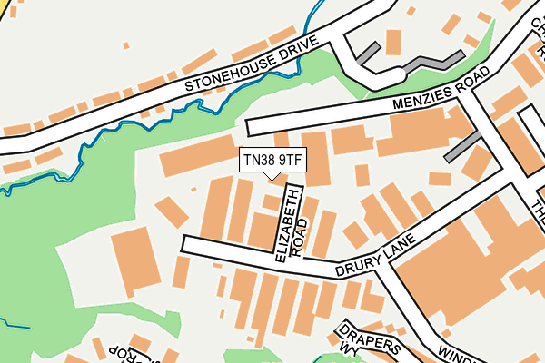 TN38 9TF map - OS OpenMap – Local (Ordnance Survey)