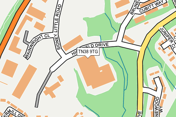 TN38 9TG map - OS OpenMap – Local (Ordnance Survey)