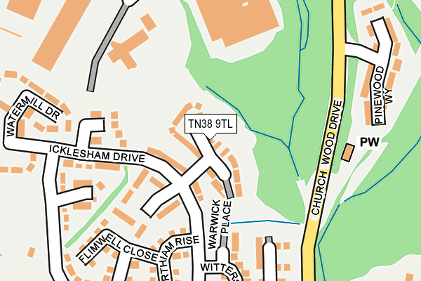 TN38 9TL map - OS OpenMap – Local (Ordnance Survey)