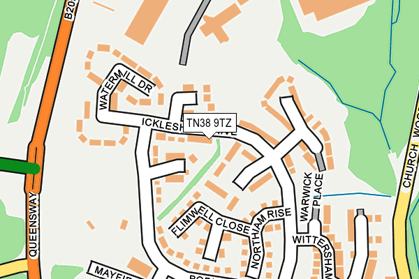 TN38 9TZ map - OS OpenMap – Local (Ordnance Survey)