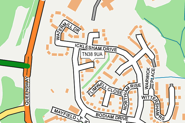TN38 9UA map - OS OpenMap – Local (Ordnance Survey)