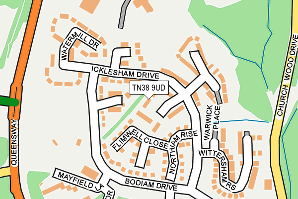TN38 9UD map - OS OpenMap – Local (Ordnance Survey)