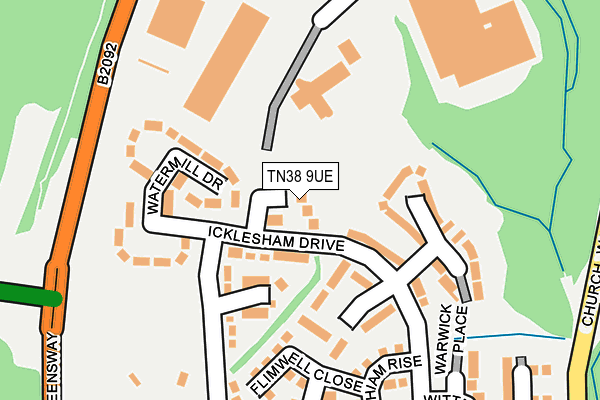 TN38 9UE map - OS OpenMap – Local (Ordnance Survey)
