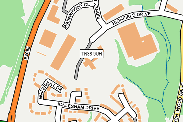 TN38 9UH map - OS OpenMap – Local (Ordnance Survey)