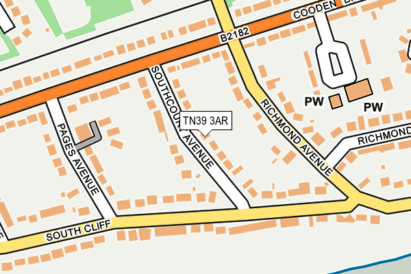 TN39 3AR map - OS OpenMap – Local (Ordnance Survey)