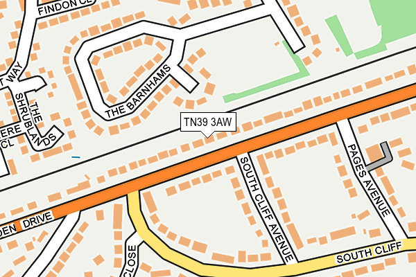 TN39 3AW map - OS OpenMap – Local (Ordnance Survey)