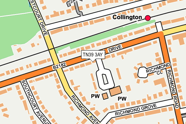 TN39 3AY map - OS OpenMap – Local (Ordnance Survey)