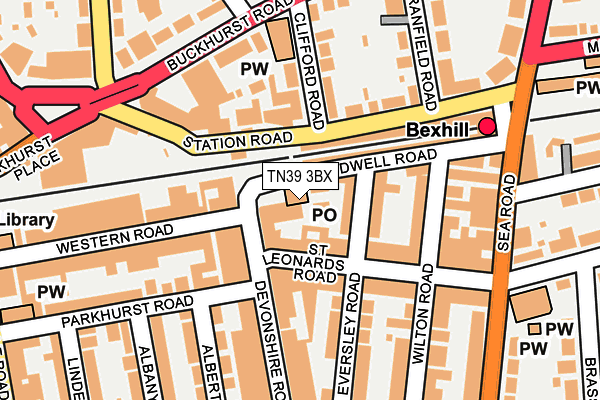 TN39 3BX map - OS OpenMap – Local (Ordnance Survey)