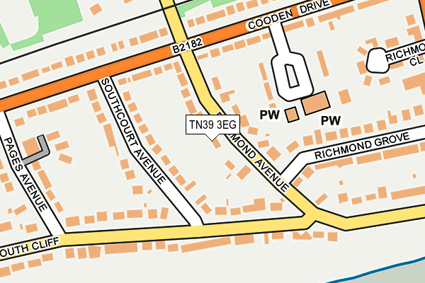 TN39 3EG map - OS OpenMap – Local (Ordnance Survey)