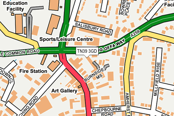 TN39 3GD map - OS OpenMap – Local (Ordnance Survey)