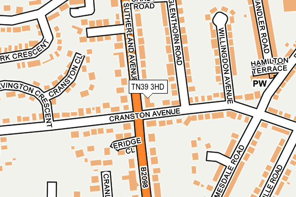 TN39 3HD map - OS OpenMap – Local (Ordnance Survey)