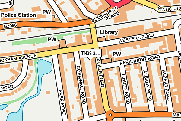 TN39 3JL map - OS OpenMap – Local (Ordnance Survey)