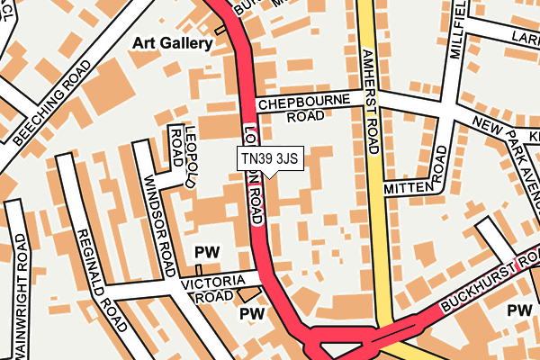 TN39 3JS map - OS OpenMap – Local (Ordnance Survey)