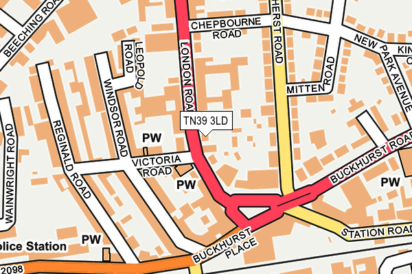 TN39 3LD map - OS OpenMap – Local (Ordnance Survey)