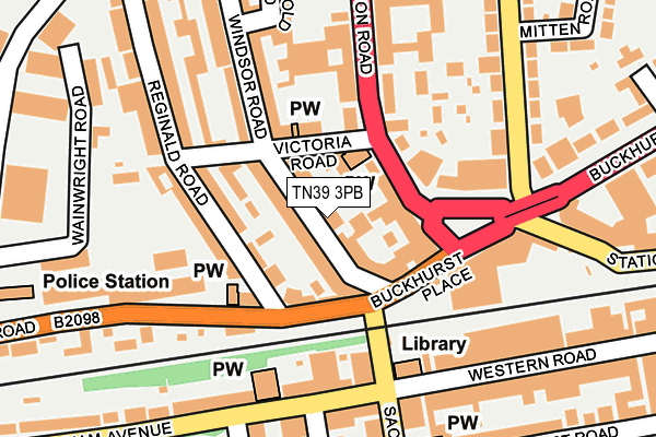 TN39 3PB map - OS OpenMap – Local (Ordnance Survey)