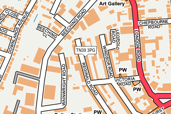 TN39 3PG map - OS OpenMap – Local (Ordnance Survey)