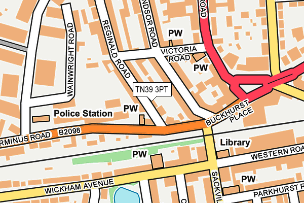 TN39 3PT map - OS OpenMap – Local (Ordnance Survey)